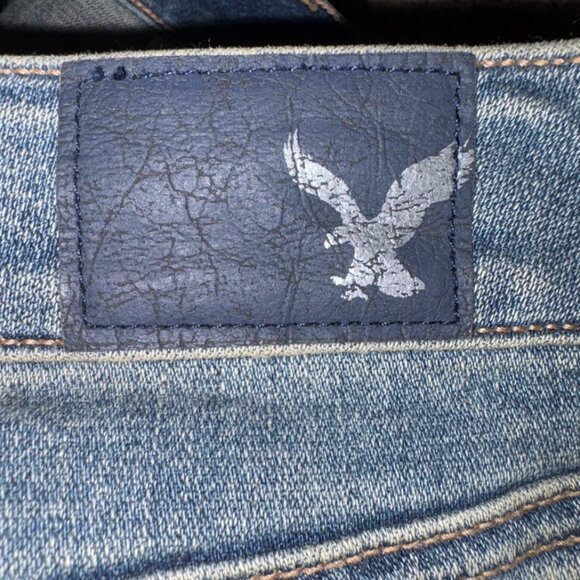 American Eagle Super Stretch Distressed Jeans Women’s 14 Long | AEO Denim X - Picture 7 of 9
